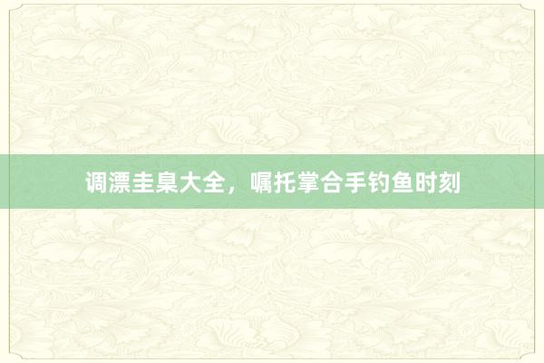 调漂圭臬大全，嘱托掌合手钓鱼时刻